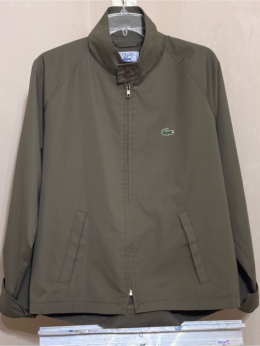 Vintage 80s Izod Lacoste Harrington Jacket Men Olive Green Alligator Classic XL